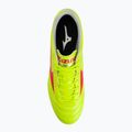 Кросівки футбольні чоловічі Mizuno Morelia II Club MD safety yellow/fiery coral 2/galaxy silver 7