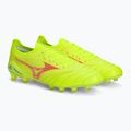 Кросівки футбольні чоловічі Mizuno Morelia Neo IV Β Elite MD safety yellow/fiery coral 2/galaxy silver 5