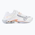 Кросівки для волейболу жіночі Mizuno Wave Lightning Z8 white/navy peony/peach parfait 2