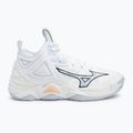Жіночі волейбольні кросівки Mizuno Wave Momentum 3 Mid білі / темно-синій півонія / персиковий парфе 2