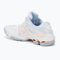 Кросівки для волейболу жіночі Mizuno Wave Voltage white/peach parfait/halogen blue 3