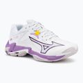 Кросівки волейбольні жіночі Mizuno Wave Lightning Z8 white/patrician purple/quince