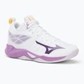 Кросівки для волейболу жіночі Mizuno Wave Dimension Mid white/patrician purple/quince