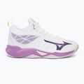 Кросівки для волейболу жіночі Mizuno Wave Dimension Mid white/patrician purple/quince 2