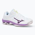 Кросівки для волейболу жіночі Mizuno Wave Voltage 2 white/patrician purple/quince