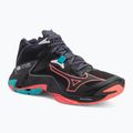 Кросівки волейбольні Mizuno Wave Lightning Z8 Mid black/neon flame/peacock blue