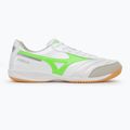 Кросівки футбольні чоловічі Mizuno Morelia Sala Elite IN white/neon green/galaxy silver 2