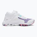Жіноче волейбольне взуття Mizuno Wave Lightning Z8 Mid біле/фіолетове індиго/camelliaros 2