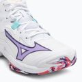 Жіноче волейбольне взуття Mizuno Wave Lightning Z8 Mid біле/фіолетове індиго/camelliaros 7