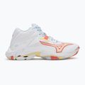 Кросівки волейбольні жіночі Mizuno Wave Lightning Z8 Mid white/calypso coral/pale banan 2