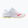 Кросівки волейбольні жіночі Mizuno Wave Voltage 2 white/calypso coral/pale banan