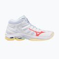 Кросівки волейбольні жіночі Mizuno Wave Voltage 2 Mid white/calypso coral/pale banan