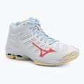 Кросівки волейбольні жіночі Mizuno Wave Voltage 2 Mid white/calypso coral/pale banan