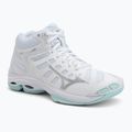 Кросівки волейбольні жіночі Mizuno Wave Voltage 2 Mid white/blue tint