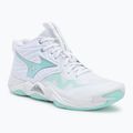 Кросівки волейбольні жіночі  Mizuno Wave Momentum Elite Mid white/blue tint