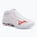 Кросівки волейбольні жіночі Mizuno Wave Lightning Pro Mid white/rose elegance/lava falls