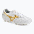 Кросівки футбольні Mizuno Morelia II Japan FG white/football gold/galaxy silver