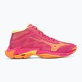 Кросівки волейбольні Mizuno Wave Lightning Elite Mid pink tetra/fortune yellow/light 2