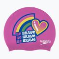 Шапочка для плавання дитяча Speedo Printed Silicone Junior рожева 8-0838614636