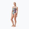 Злитий купальник Speedo Allover Digital Tie Back чорний / матча зелений / сирена червоний 4