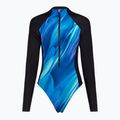 Купальник суцільний жіночий Speedo Printed LS Zip One Piece rapture glow/dark teal