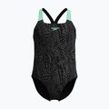 Дитячий суцільний купальник Speedo Allover Pwerbackback black/alfalfa green