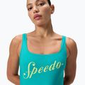 Купальник суцільний жіночий Speedo Logo Square Back turquoise gem 5
