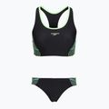 Купальник роздільний жіночий Speedo Placement Raceback 2pc anthracite/clover