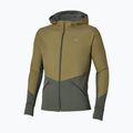 Куртка для бігу чоловіча Mizuno Active Warmalite Hybrid Full Zip Hooded Long Sleeve Top forest night