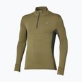 Кофта для бігу чоловіча Mizuno Active Warmalite Half Zip Long Sleeve Top martini olive