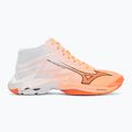 Кросівки волейбольні Mizuno Wave Lightning Elite Mid Flamingo Coral/Lava Orange/White 2
