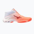 Кросівки волейбольні Mizuno Wave Lightning Elite Mid Flamingo Coral/Lava Orange/White 2