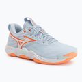 Кросівки волейбольні жіночі Mizuno Wave Momentum Elite blue finch/white/lava orange