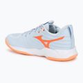 Кросівки волейбольні жіночі Mizuno Wave Momentum Pro blue finch/lava orange/flamingo coral 3