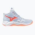 Кросівки волейбольні жіночі Mizuno Wave Momentum Pro Mid blue finch/lava orange/flamingo coral