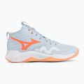 Кросівки волейбольні жіночі Mizuno Wave Momentum Pro Mid blue finch/lava orange/flamingo coral 2