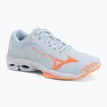 Кросівки волейбольні жіночі Mizuno Wave Lightning Pro blue finch/lava orange/flamingo coral