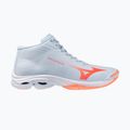 Кросівки волейбольні жіночі Mizuno Wave Lightning Pro Mid blue finch/lava orange/flamingo coral