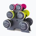 Набір гантелей зі стійкою Body Sculpture Smart Bw 108T 19 kg pink/yellow/black