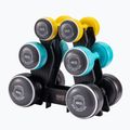 Набір гантелей зі стійкою Body Sculpture Smart Bw 108Dt 24 kg yellow/blue/black