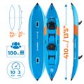 Байдарка надувна 2-місна AQUASTIC Cortez 13'5" 410 см блакитний 22