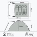 Намет кемпінговий 4-місний KADVA CAMPdome 4 блакитний 4