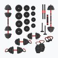 Набір ваг HMS SGN120 Pro Set 6W1 20 кг чорний/червоний