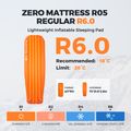 Матрац надувний Flextail Zero R05 Mummy orange 6
