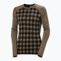 Лонгслів термічний жіночий Helly Hansen Lifa Merino Midweight Graphic Crew sepia houndstooth aop 5