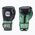 Боксерські рукавички Cleto Reyes Velcro Sparring зелені фісташкові металік / чорні боксерські рукавички 3