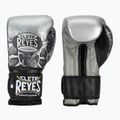 Боксерські рукавички Cleto Reyes Velcro Sparring сріблясто-чорні на липучках