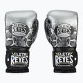 Боксерські рукавички Cleto Reyes Velcro Sparring сріблясто-чорні на липучках 2