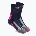 Шкарпетки жіночі трекінгові X-Socks Trek Outdoor опівнічно-сині/рожеві/світло-сірі меланжеві