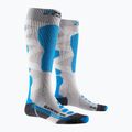 Жіночі лижні шкарпетки X-Socks Ski Silk Merino 4.0 білі/чорні/бірюзові 5